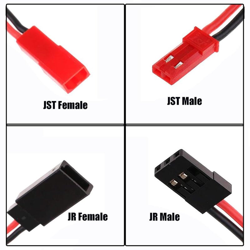 AEDIKO 5 Pairs JST Plug to JR Connector Male Female Cable 10cm Servo Adapter Wire for RC Plane Helicopter Car (JST to JR-10pcs) - Image 3